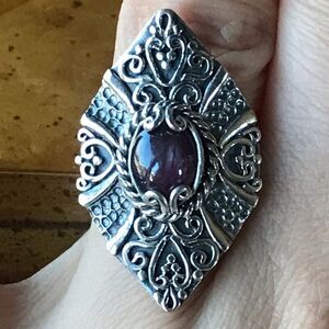 Natural Star Ruby Sterling Silver Ring Size 6